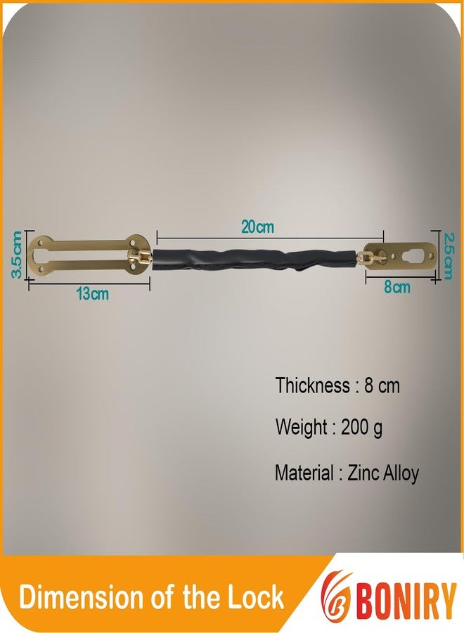 Boniry Door Chain | Lock for Main Door | Premium Heavy Duty Latch | Safety Lock for Kids (Brass) - Image 2